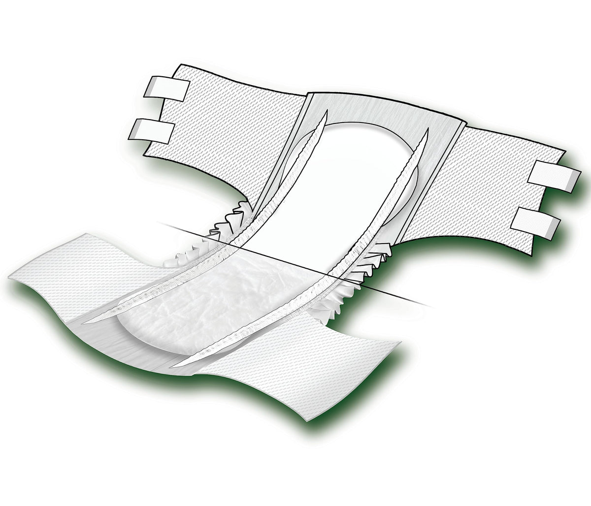 Adult Incontinence Briefs with Tabs, Medium, 15 Count H300