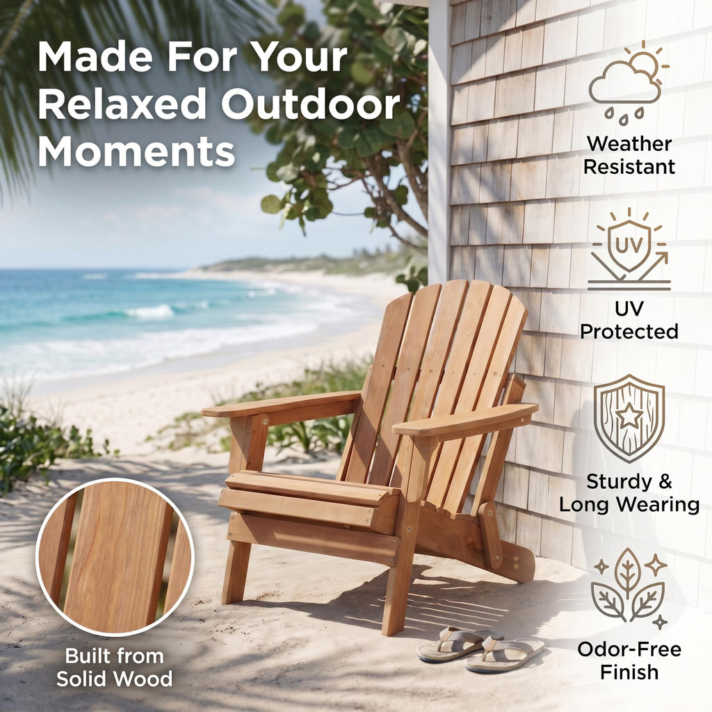100 lbs Capacity Solid Wood Adirondack Chair F667321