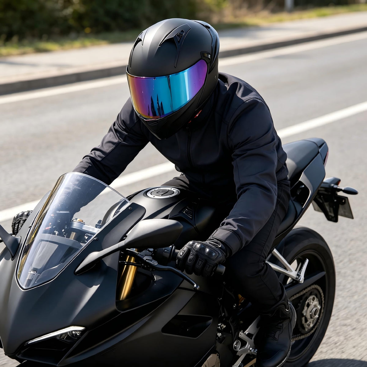 Modular Motorcycle Helmet Dual Visor Flip Up Full Face Matte Black XXL R42039