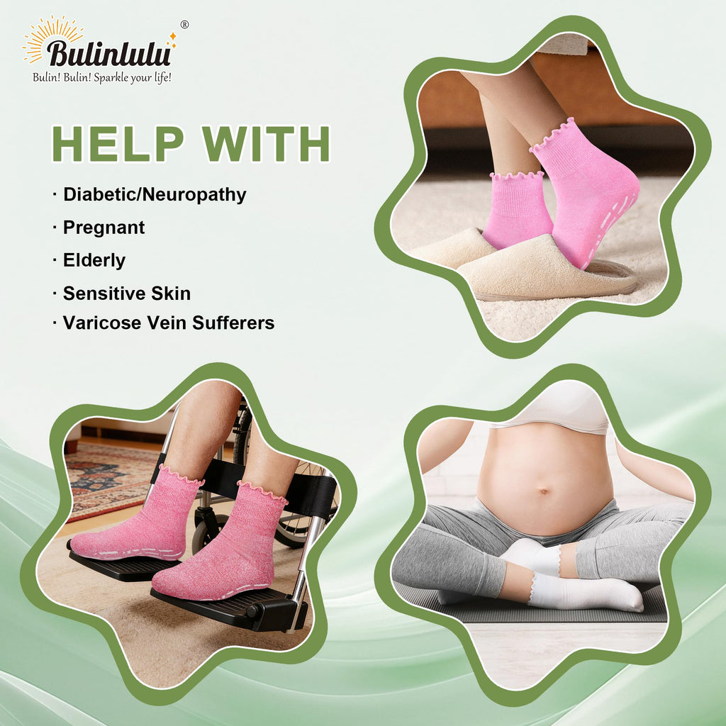 Non Slip Diabetic Socks for Women 6 Pairs Size 9-11 R75306