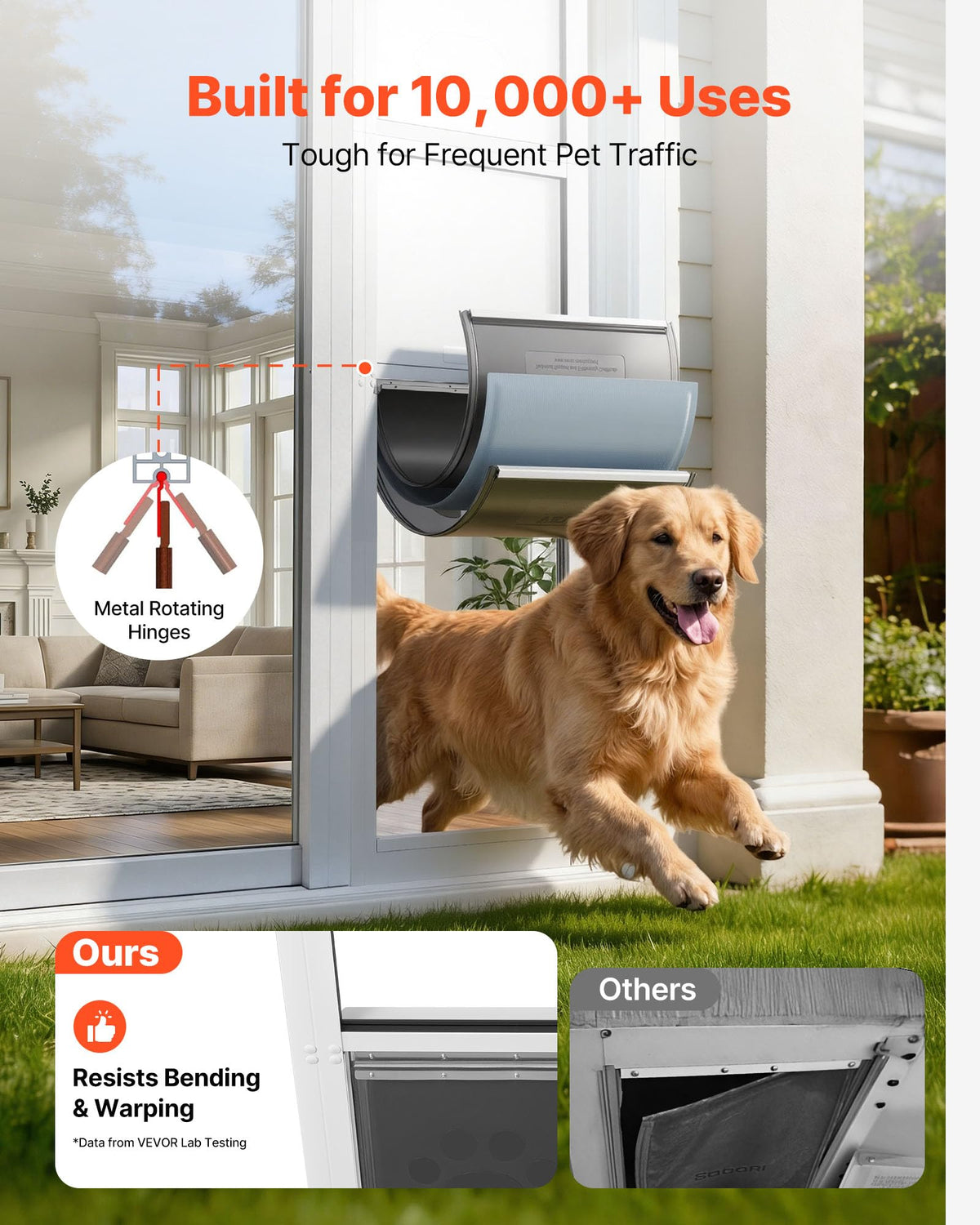 Sliding Glass Dog Door with Aluminum Alloy Frame F9098