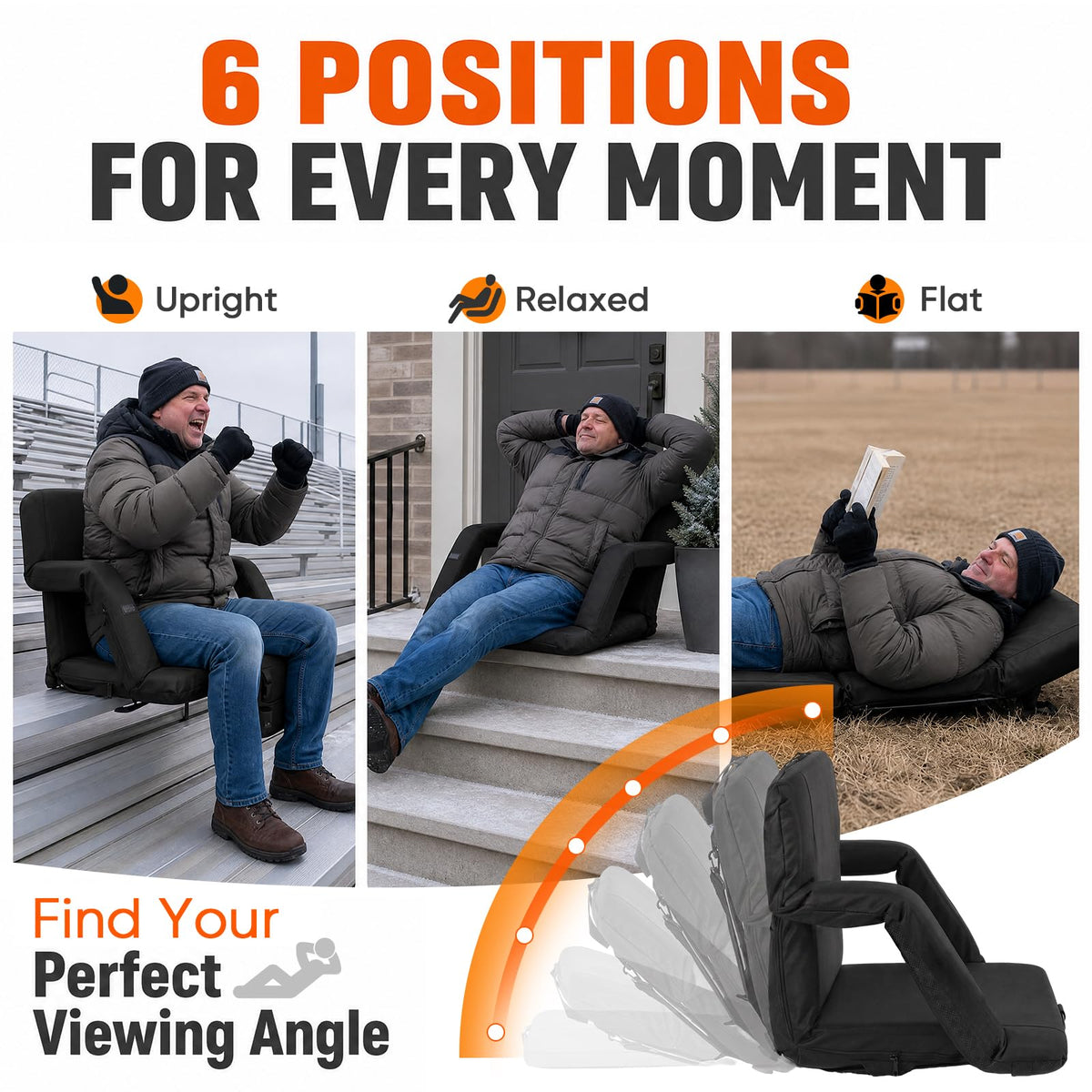 25" Extra Wide Stadium Seats with Back Support F80602