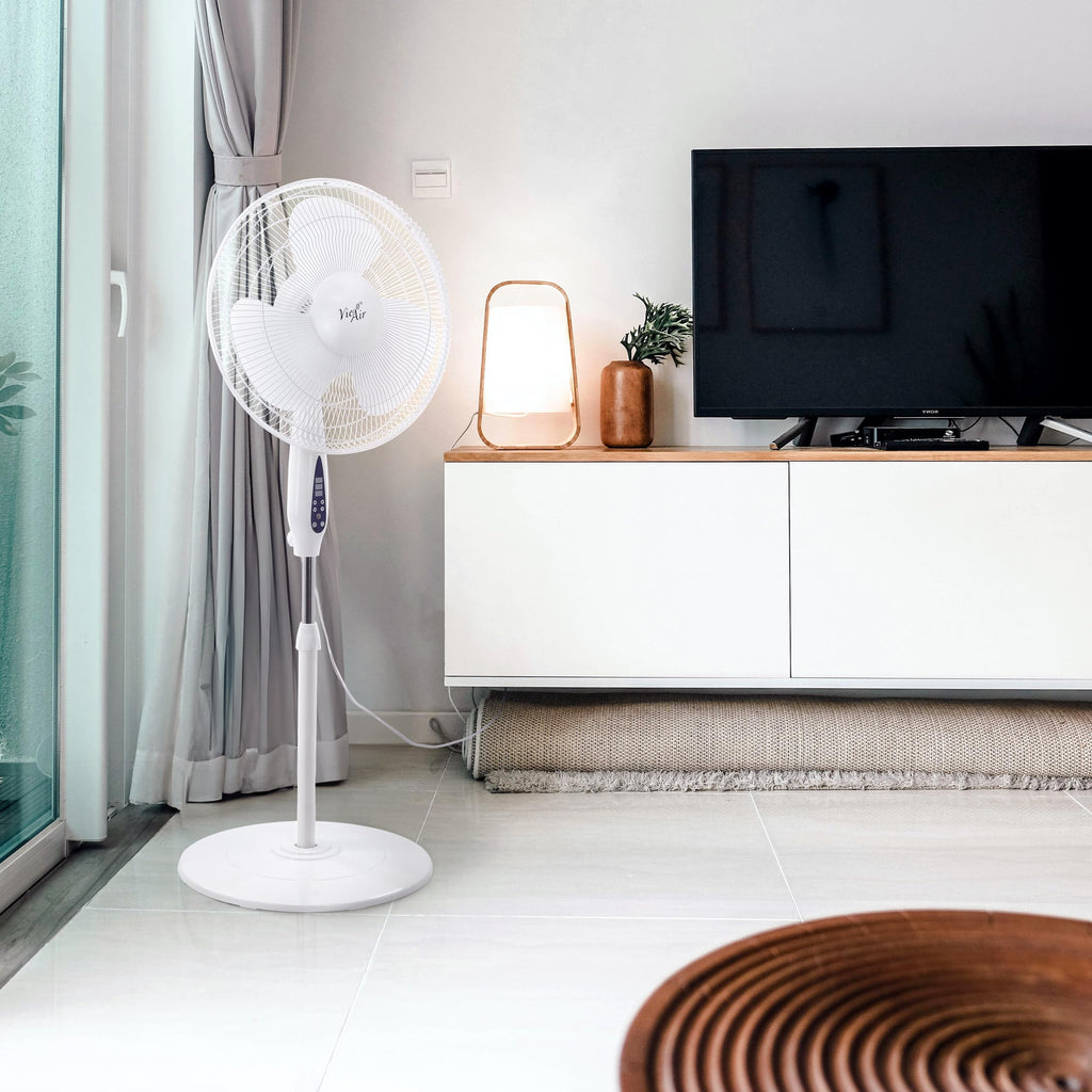 16 Inch 3 Speed Oscillating Stand Fan with Timer and Remote Control U697
