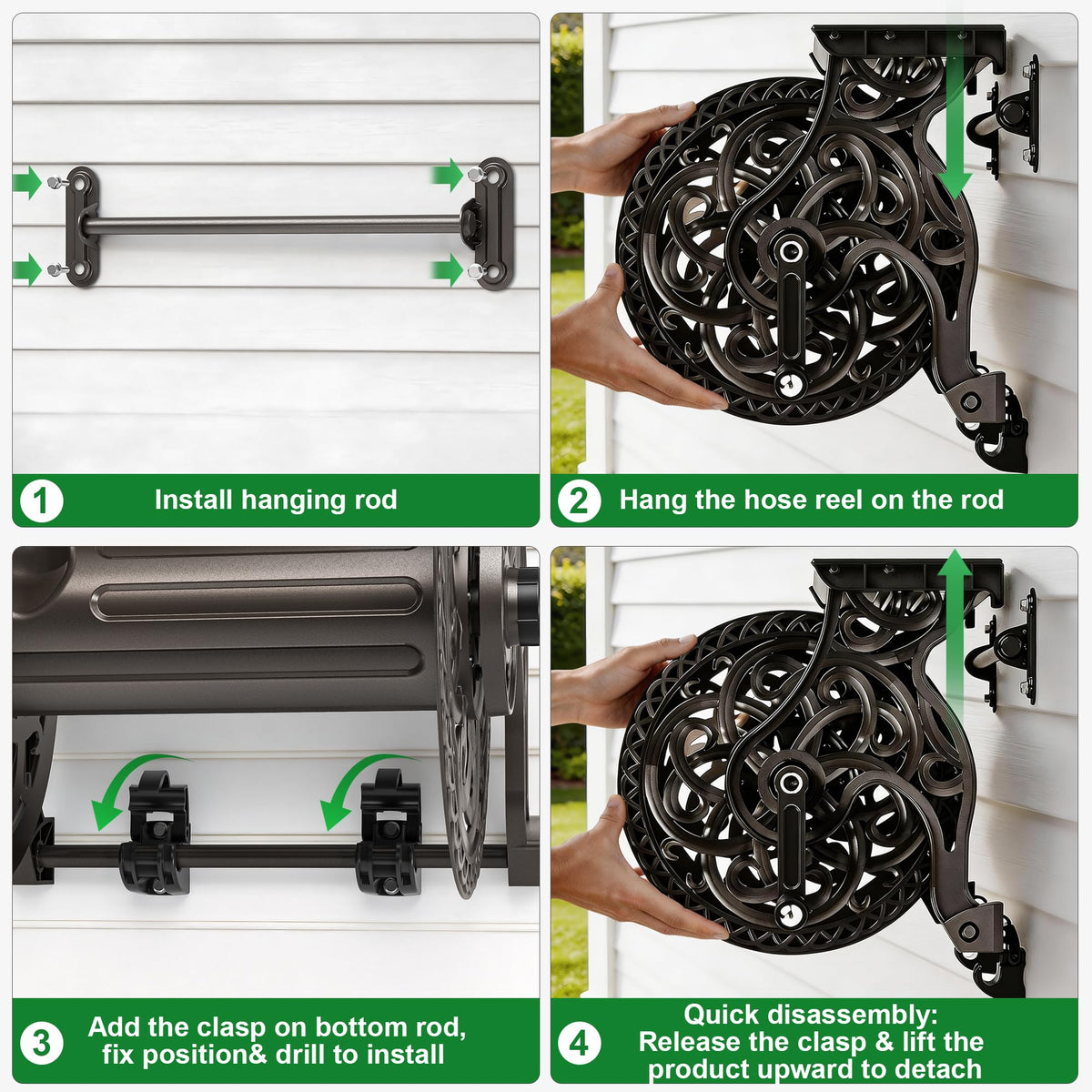 Wall Mount Metal Garden Hose Reel R3978