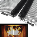 2 Pack Black Metal Fireplace Mesh Screen Curtain T1137