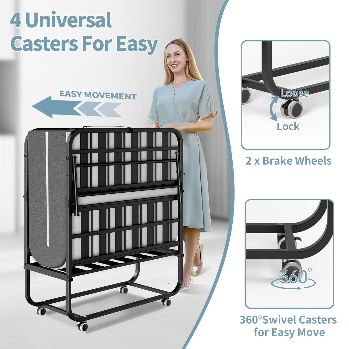 Folding Bed with 5 Inch Mattress R764843