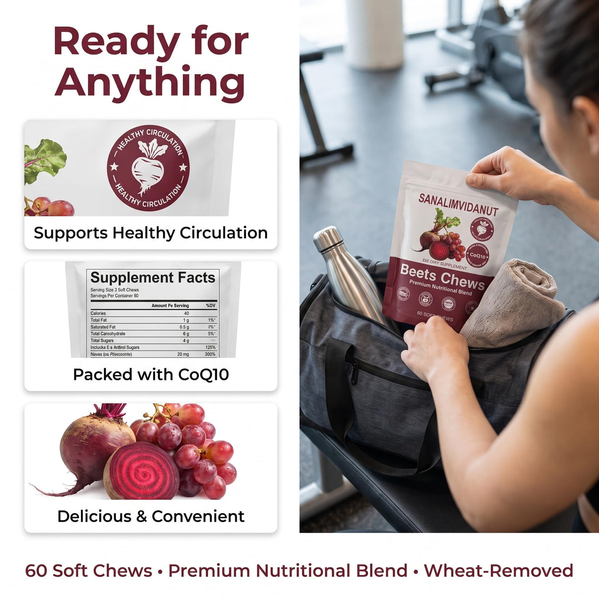Beet Chews 4-in-1, 60 Count E801805