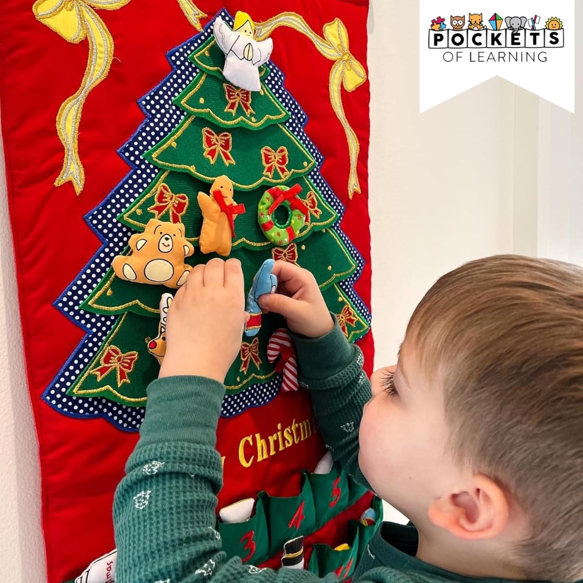 Christmas Advent Calendar with 24 Cloth Ornaments X197001