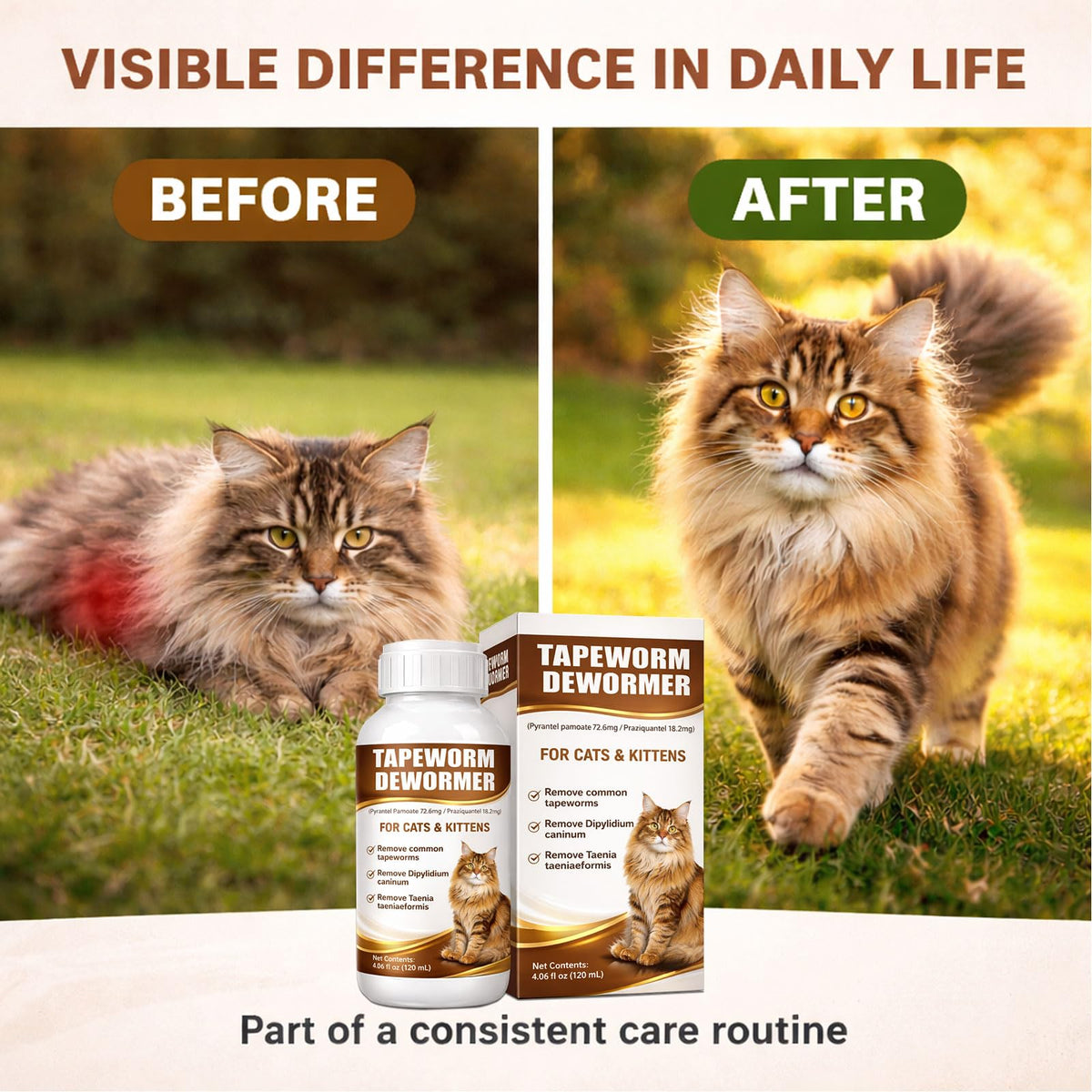 Cat Dewormer Liquid Broad Spectrum Treatment 120ml U1627
