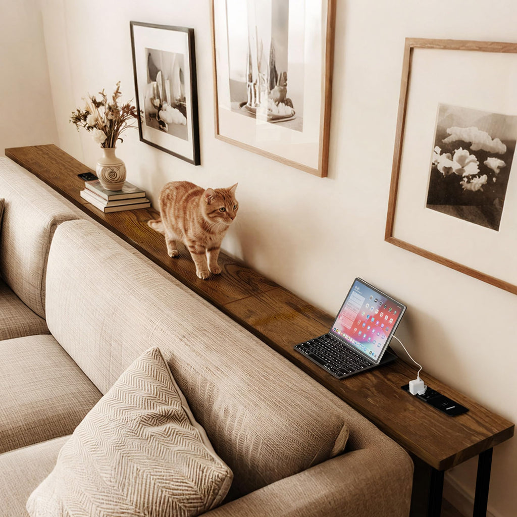 102 Inch Narrow Sofa Table with Power Outlets Y490532