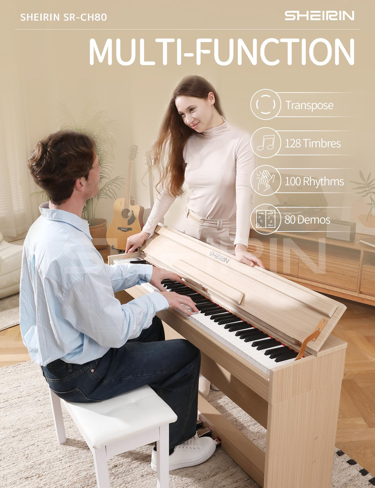 88 Key Weighted Digital Piano with Stand Cover Pedal F743586