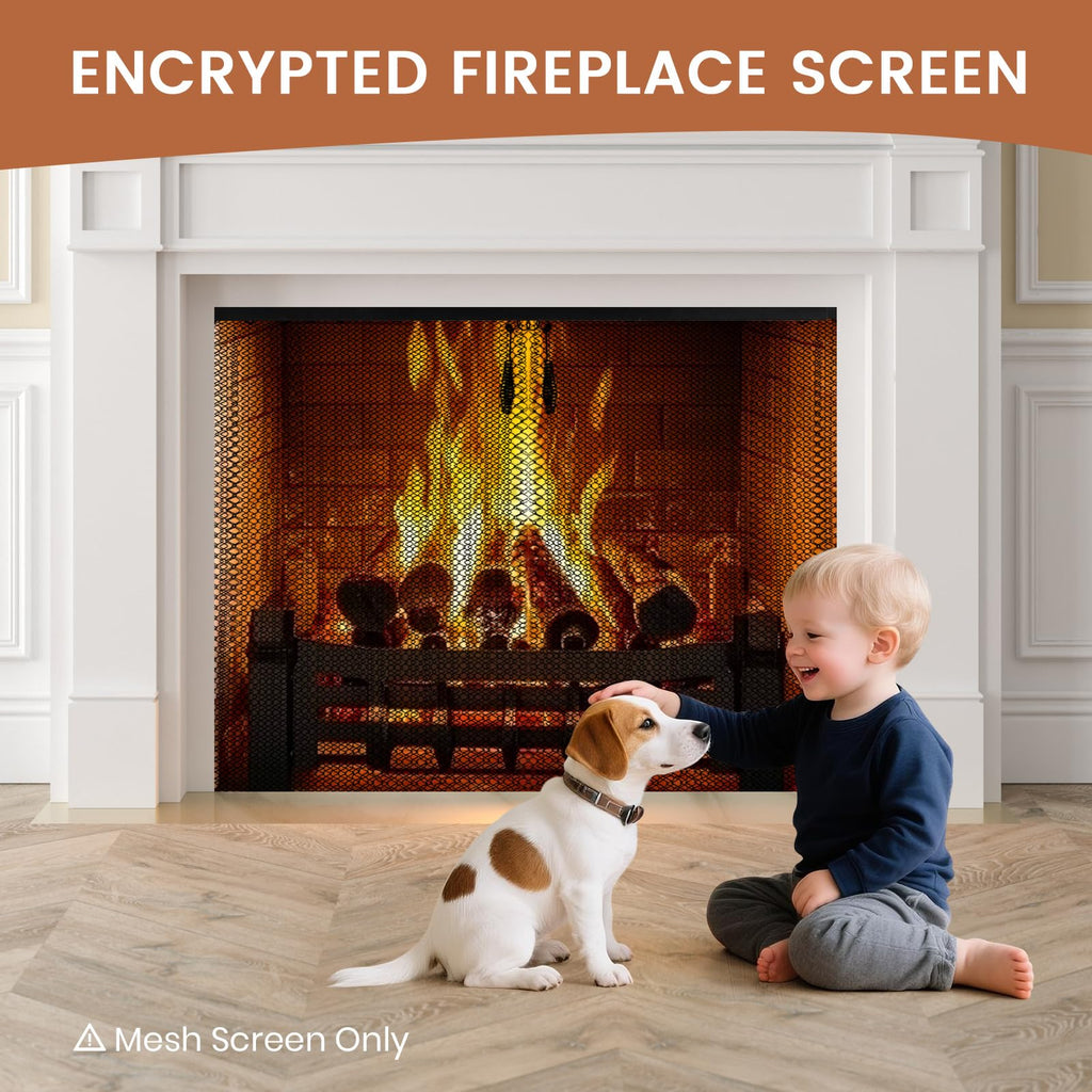 26x24 Inch 2 Pcs Fireplace Screen Mesh D54040