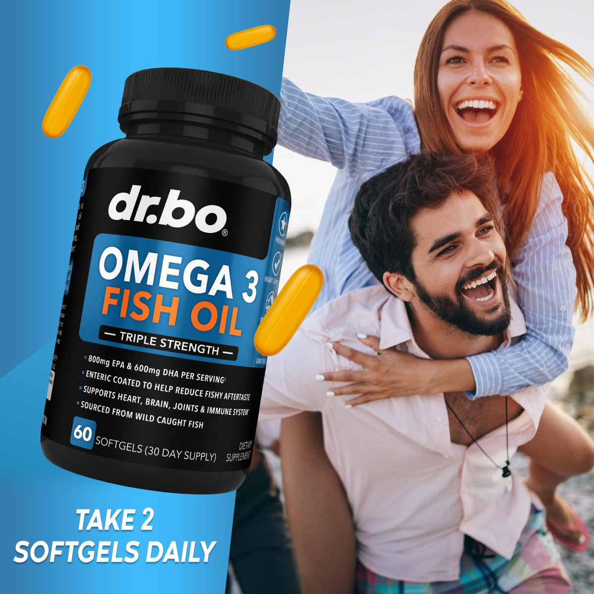 Omega 3 Fish Oil 2000mg EPA DHA 60 Softgels Y54848
