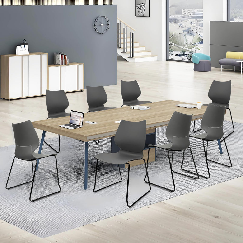 Stacking Chairs with Metal Legs Set of 12, Grey H3157