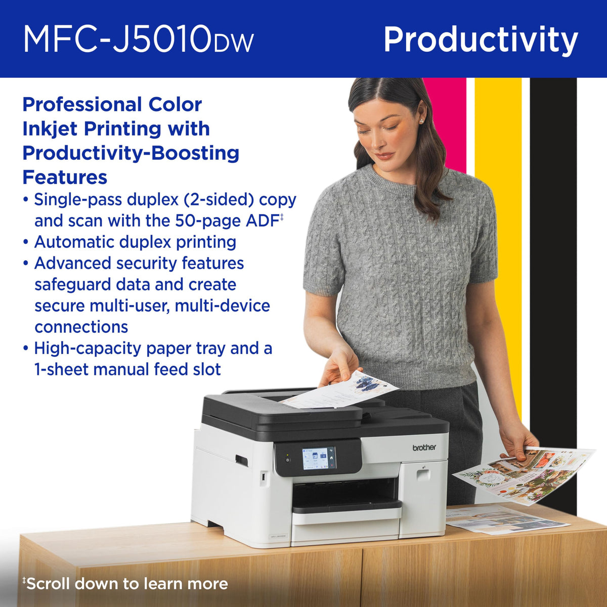 Wireless Color Inkjet All-in-One Printer with 2-Sided Copy & Scan K850