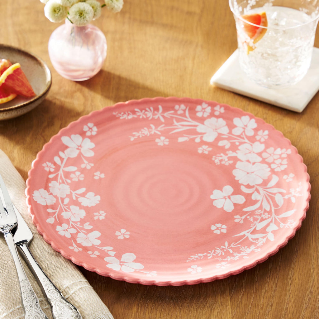 12-Piece Pink Bamboo Melamine Dinnerware Set U175961