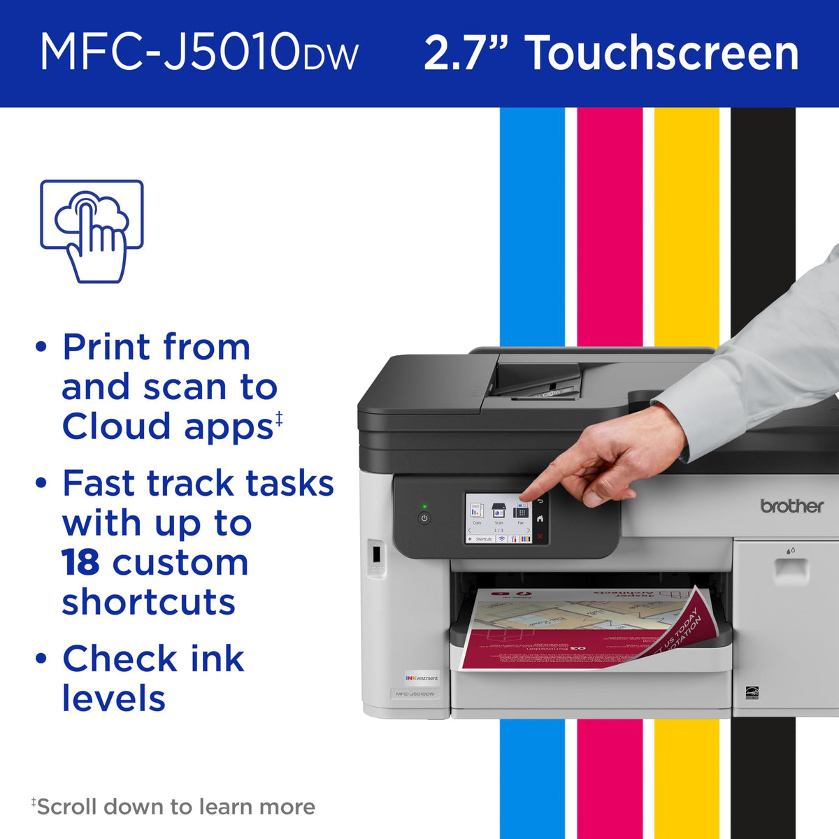 Wireless Color Inkjet All-in-One Printer with 2-Sided Copy & Scan K850