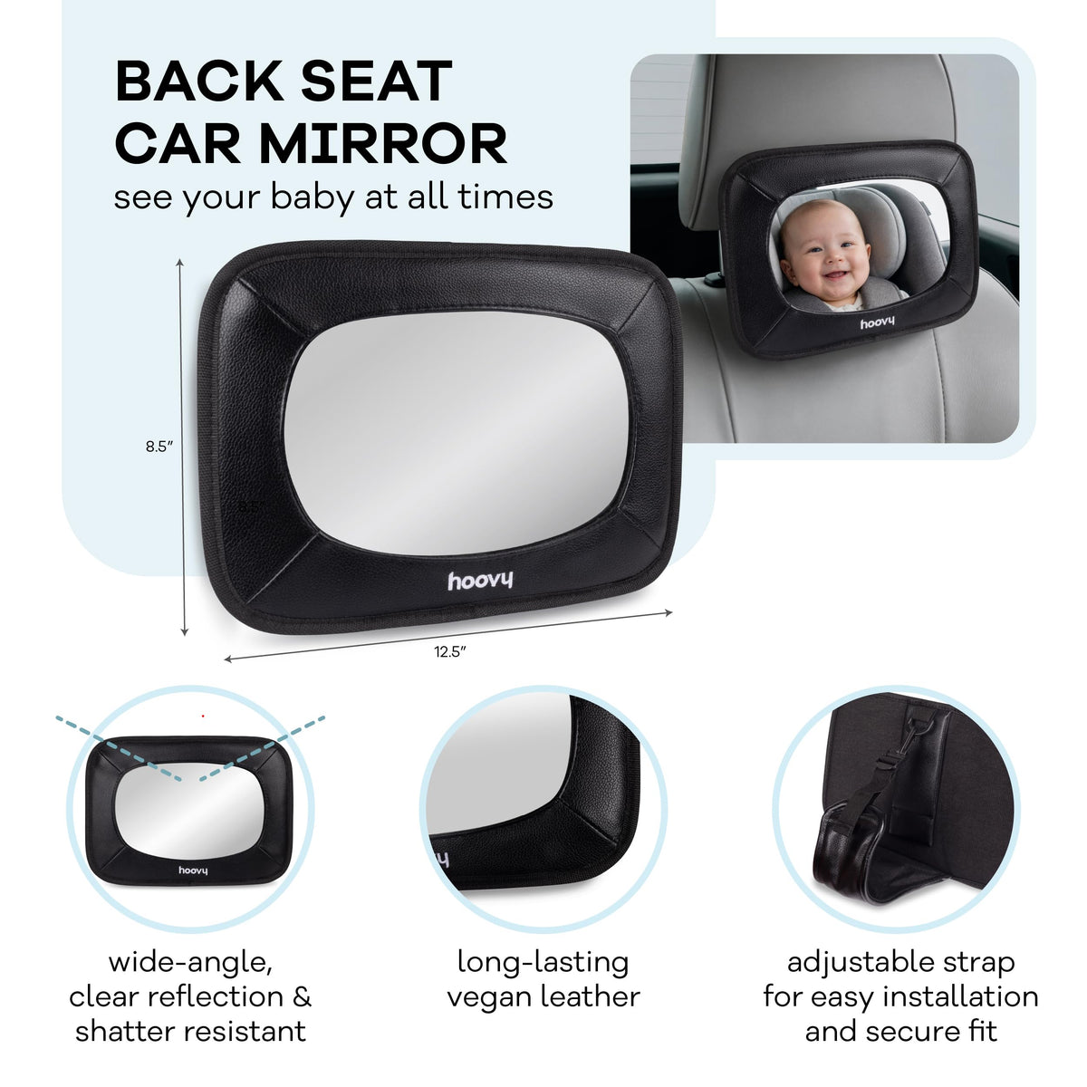 3-in-1 Baby Car Essentials Bundle, Sun Shades, Rear-Facing Mirror, and Seat Protector S2650