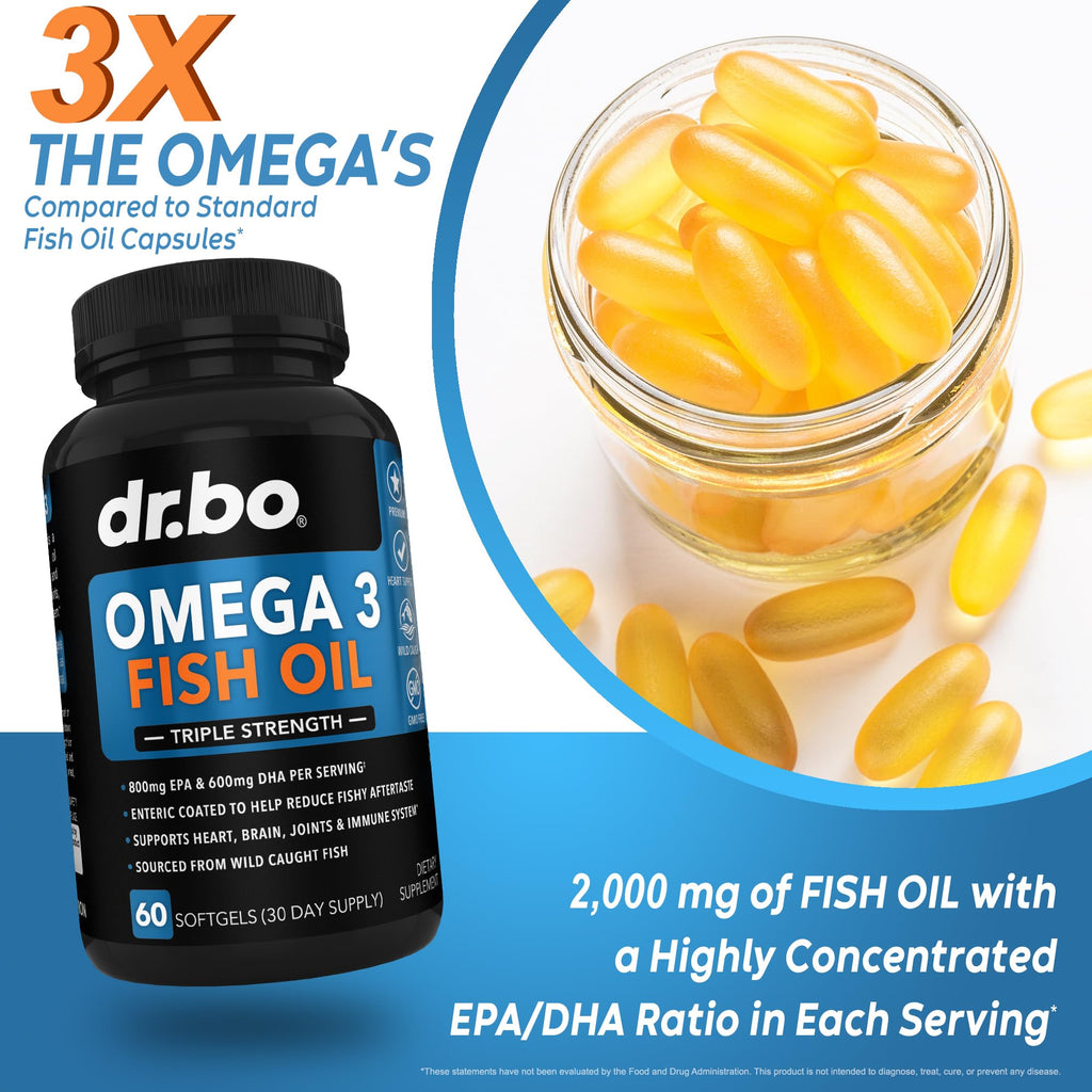 Omega 3 Fish Oil 2000mg EPA DHA 60 Softgels Y54848