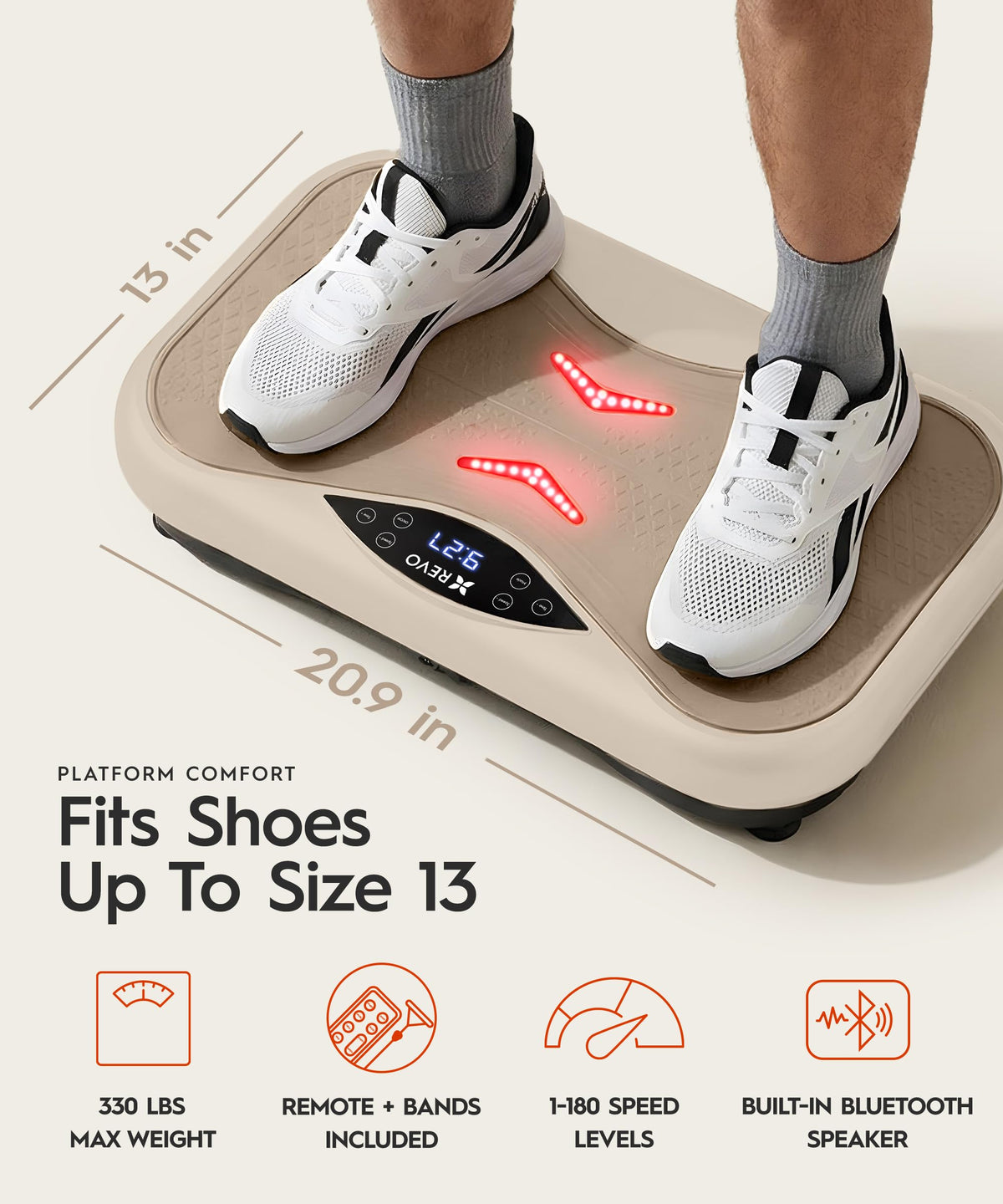 Vibration Plate with Resistance Bands and Remote L45729