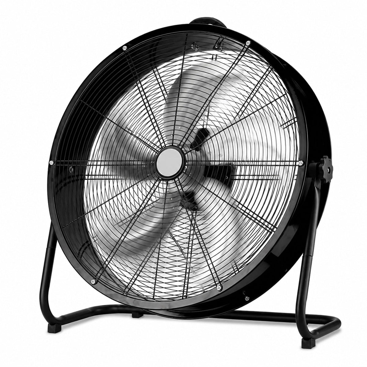 Industrial Drum Fan, High Velocity Air Circulator with 5 Aluminium Blades, 3-Speed Adjustable Tilt Metal Floor Fan A4778