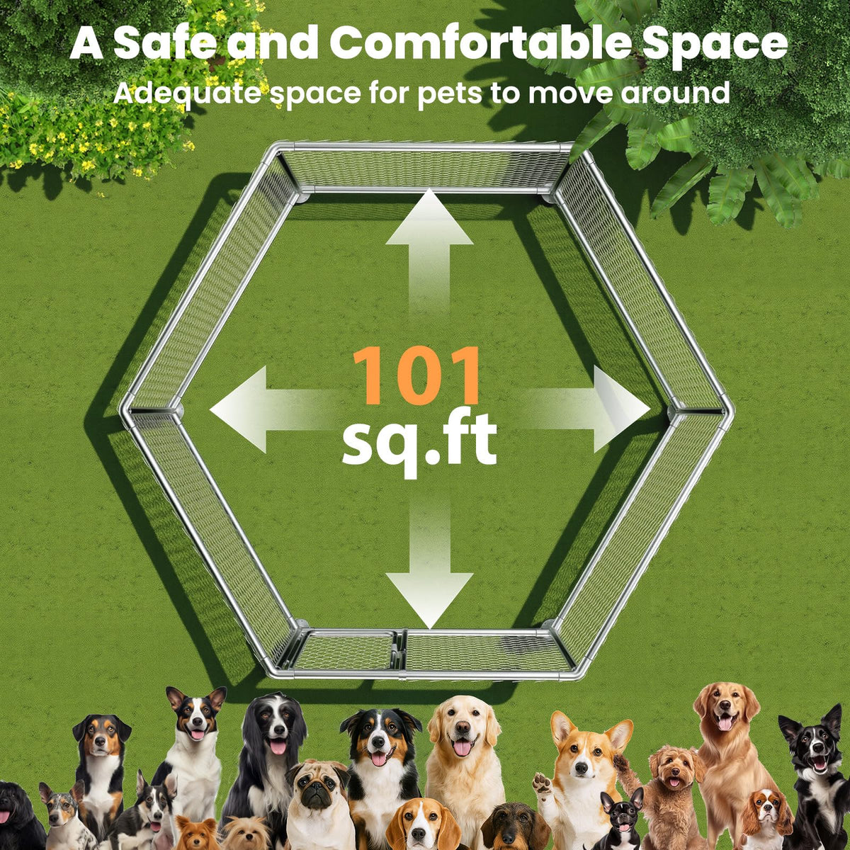 12.5x12.5 ft Outdoor Dog Kennel with Roof D49768