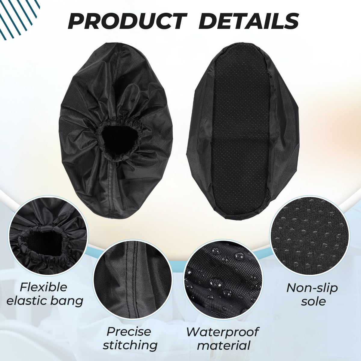 White Waterproof Non Slip Walking Boot Covers 2 Pairs D78571