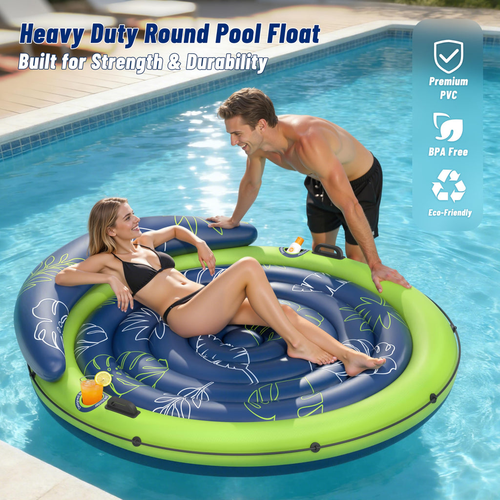 Inflatable Tanning Pool Float with Cup Holders U57017