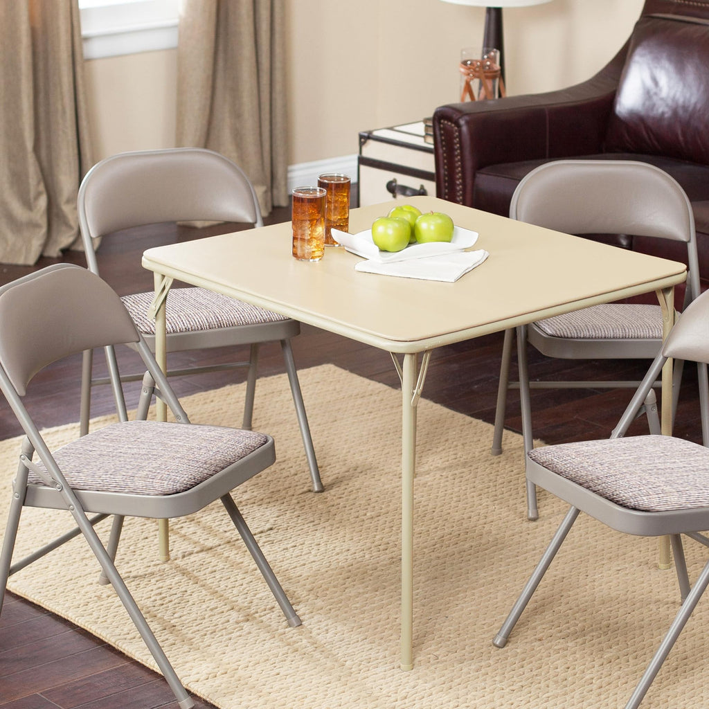 Buff Tan Square Folding Card Table Y45033