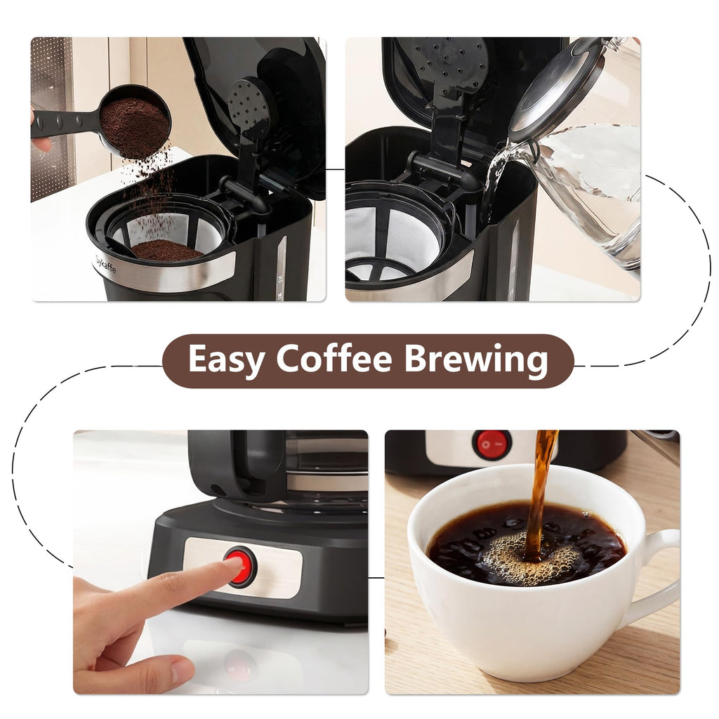 12 Cup Drip Coffee Maker with Reusable Filter Q307