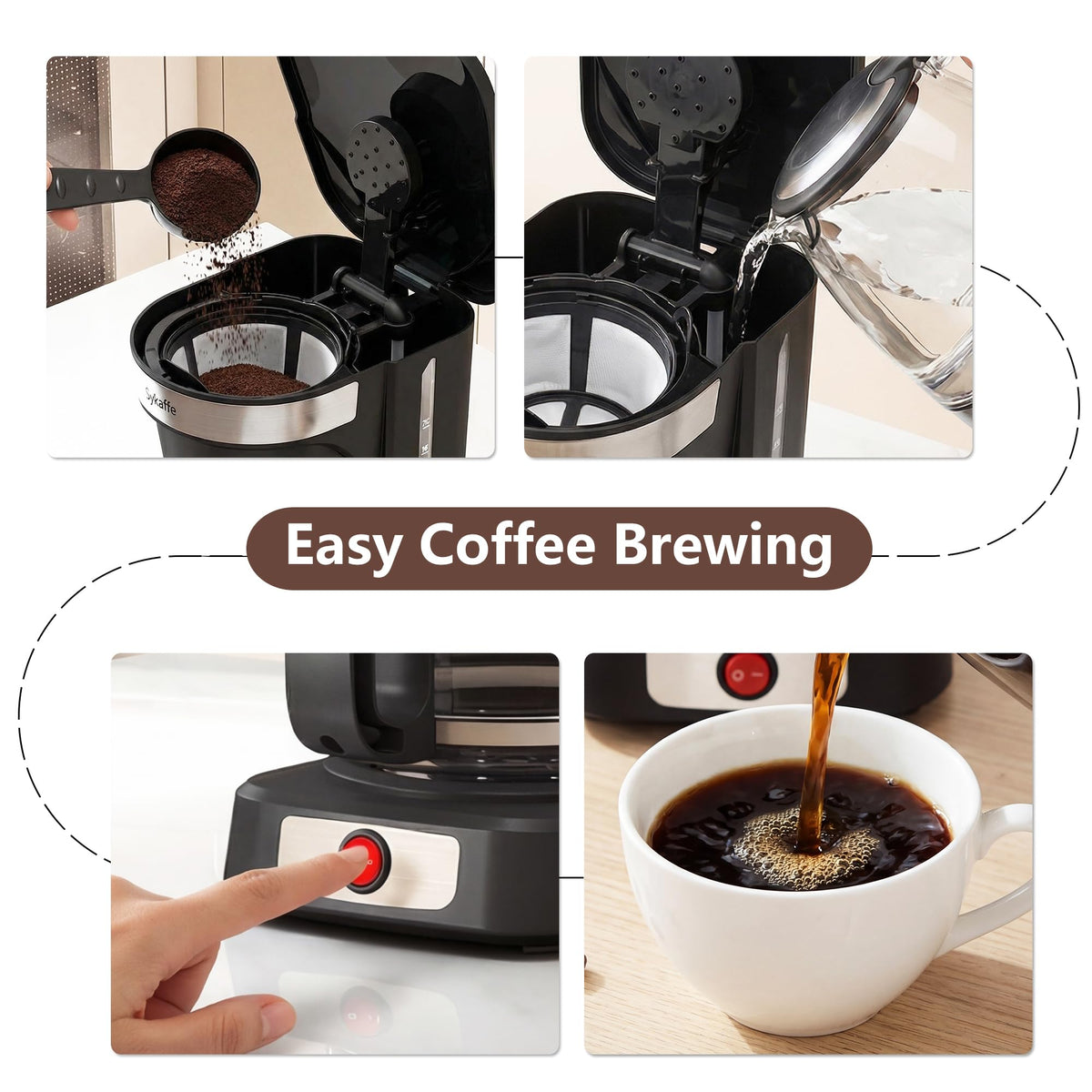 12 Cup Drip Coffee Maker with Reusable Filter Q307