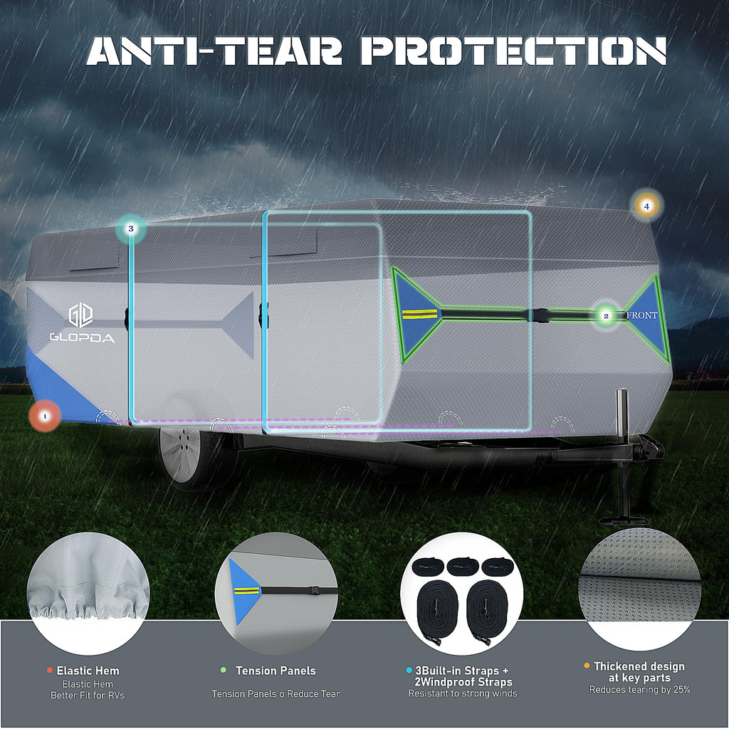 14' - 16' Waterproof Anti-Tear Pop Up Camper Cover A95335