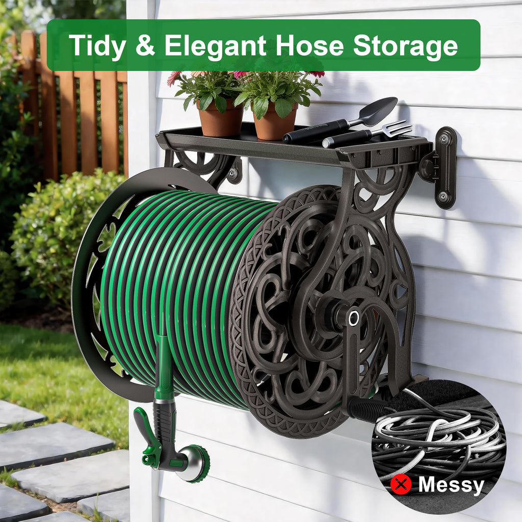 Wall Mount Metal Garden Hose Reel R3978
