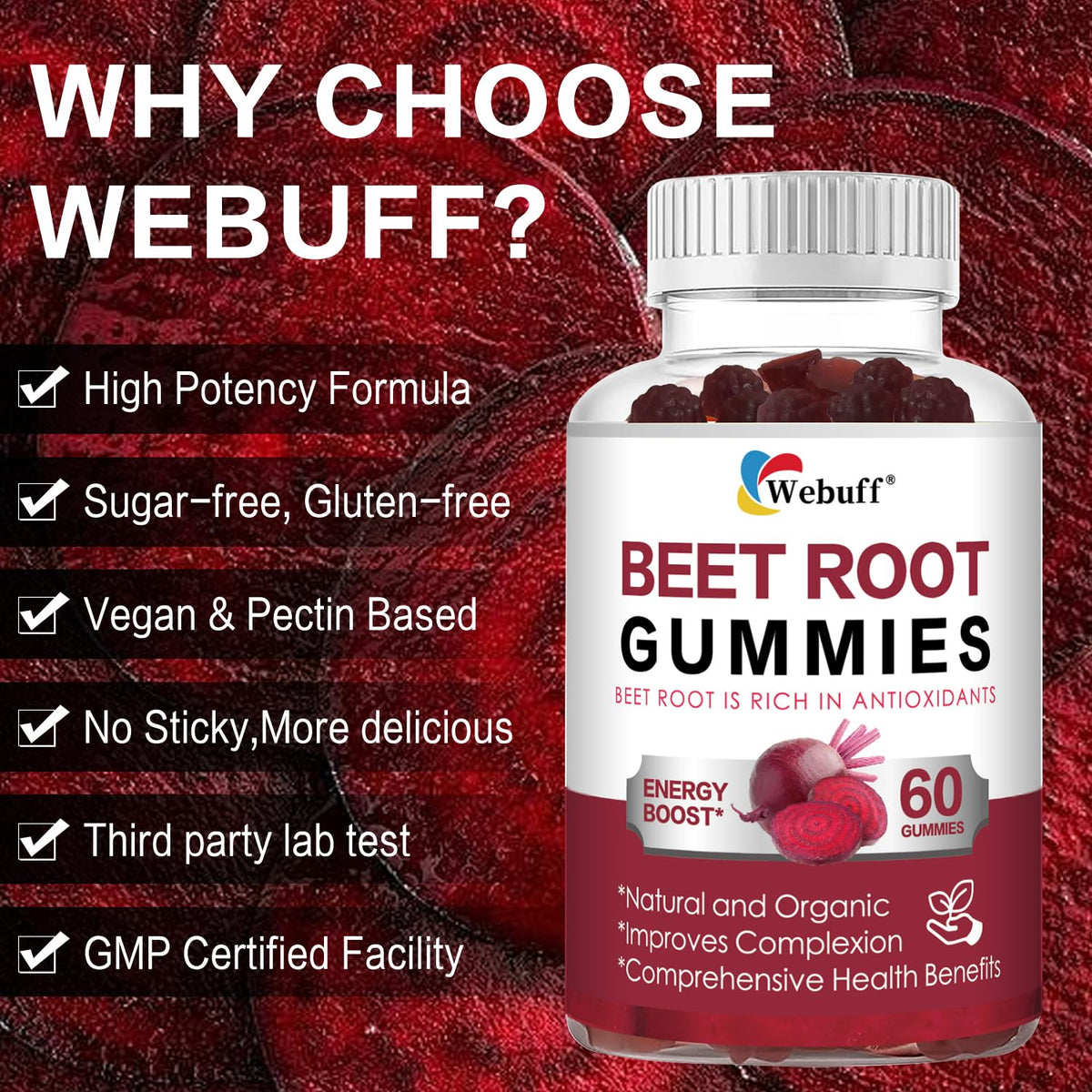 Sugar Free Beet Root Gummies D221