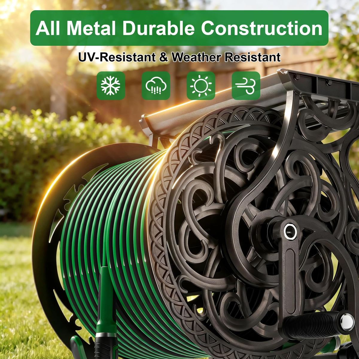 Wall Mount Metal Garden Hose Reel R3978