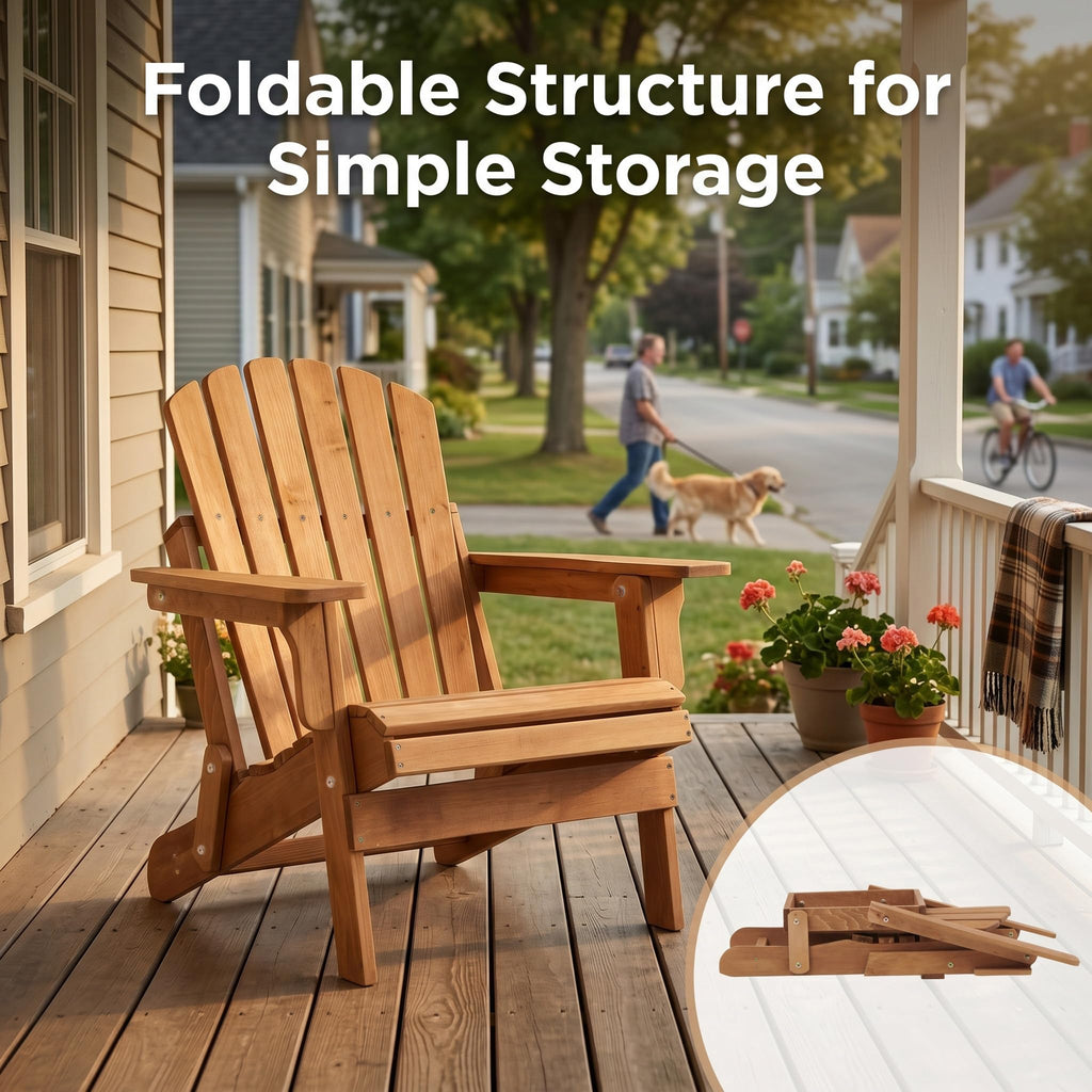 100 lbs Capacity Solid Wood Adirondack Chair F667321