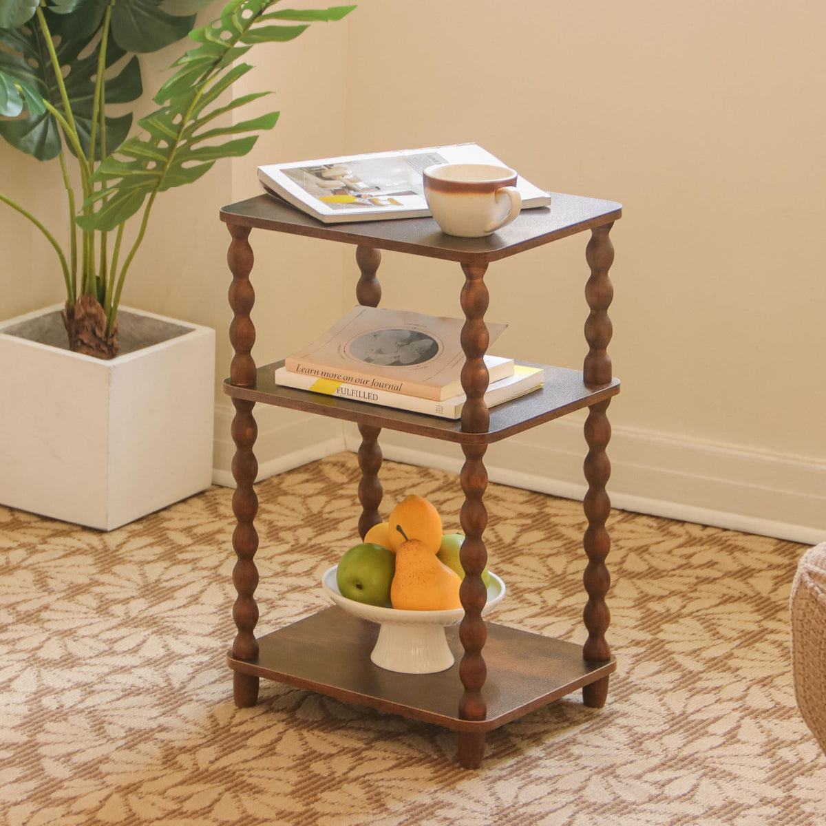 Small 3-Tier Side Table with Shelf E991280