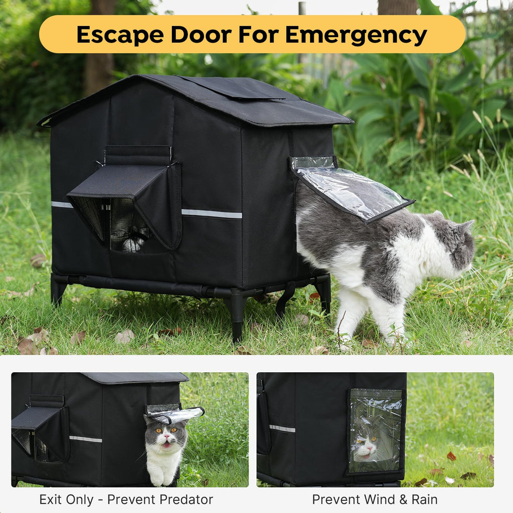 Weatherproof Elevated Insulated Outdoor Cat House F818