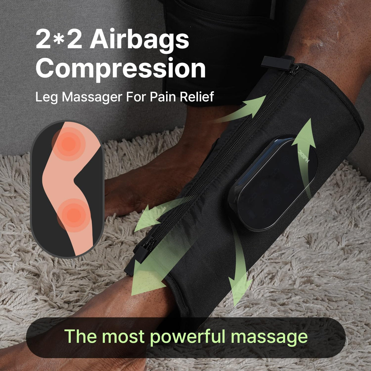 Heated Air Compression Cordless Leg Massager with Extension (Pair) P199333
