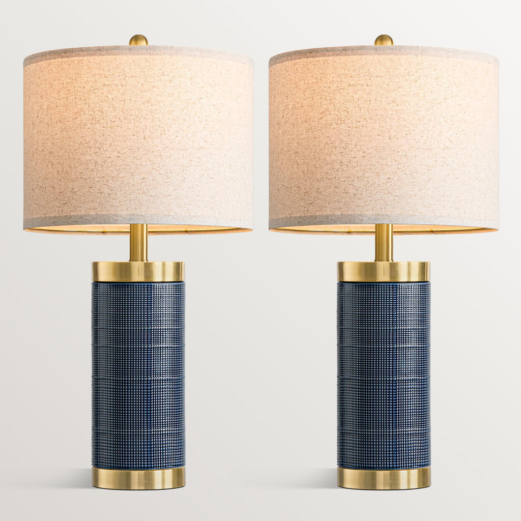 24.5'' Ceramic Table Lamps Set of 2 Blue R347
