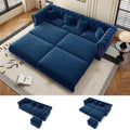 Blue Velvet Pull Out Sleeper Sofa Bed B6941