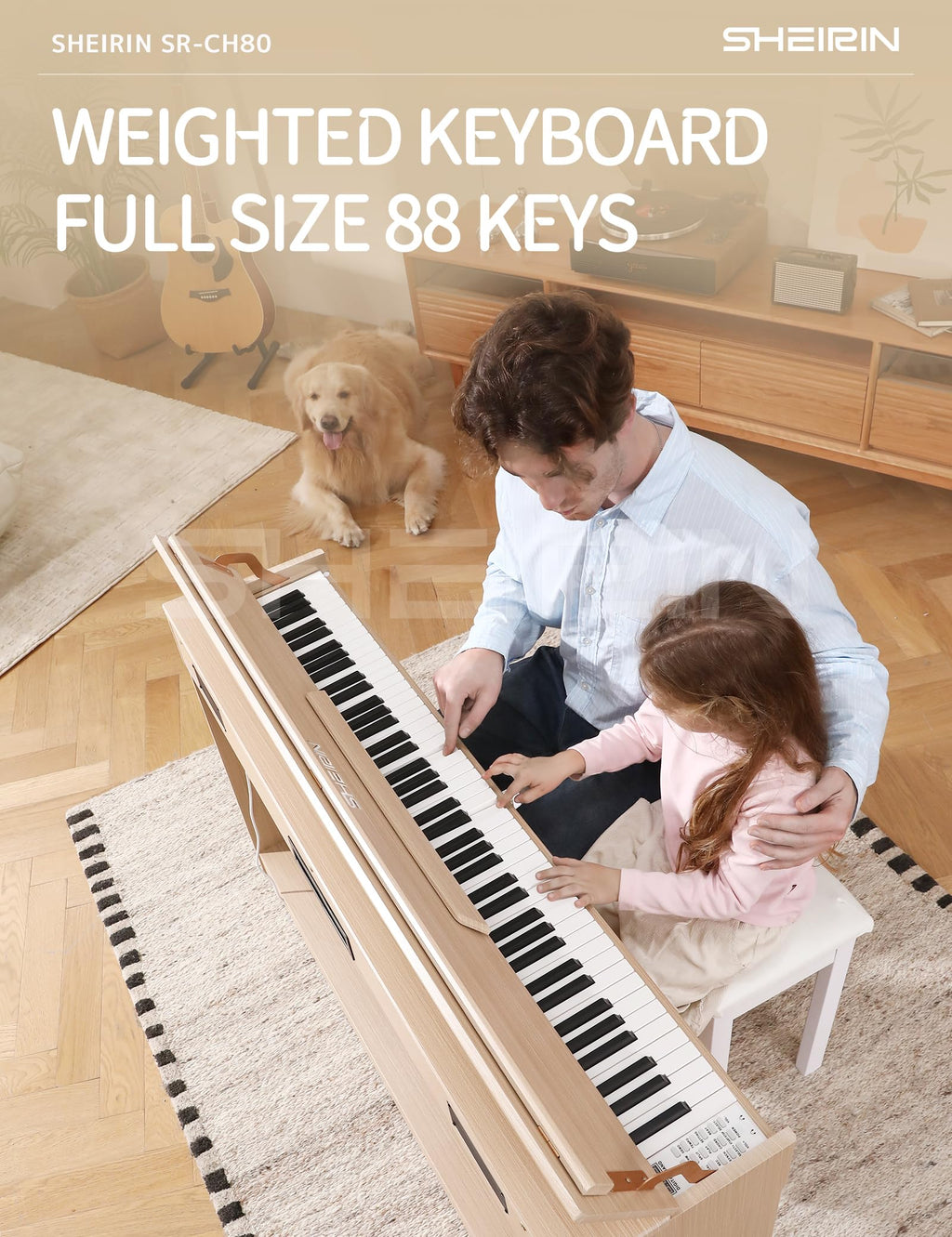 88 Key Weighted Digital Piano with Stand Cover Pedal F743586
