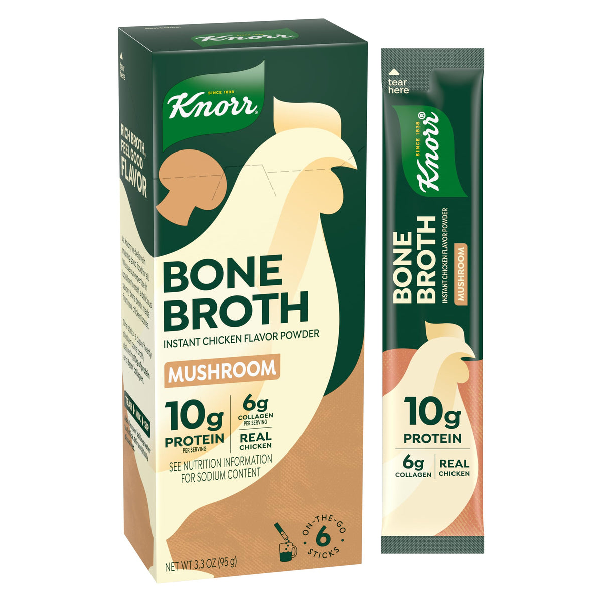 Mushroom Chicken Bone Broth 6 Count Powder Mix Packets K521427