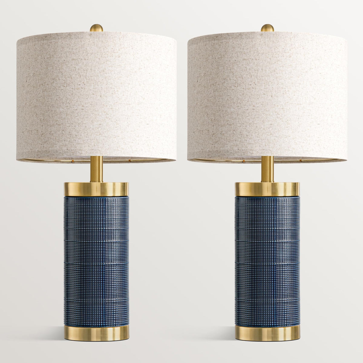 24.5'' Ceramic Table Lamps Set of 2 Blue R347