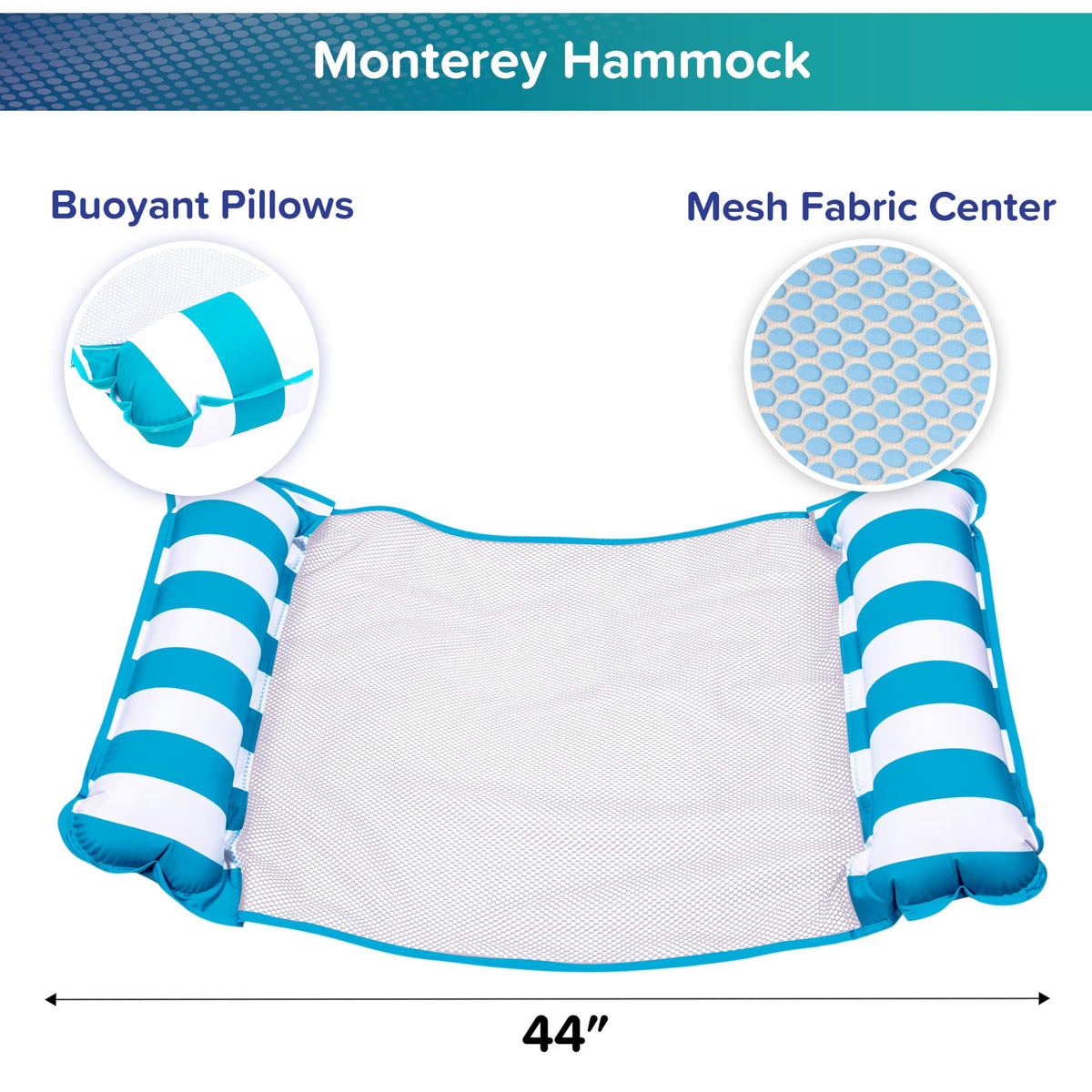 Light Blue, Navy & Burgundy/White Stripe 3-Pack Pool Float I6317