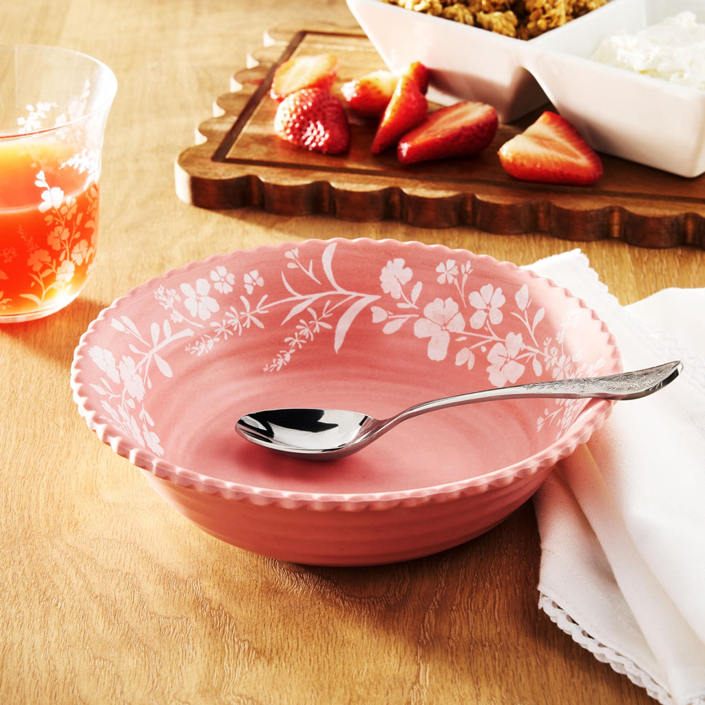 12-Piece Pink Bamboo Melamine Dinnerware Set U175961