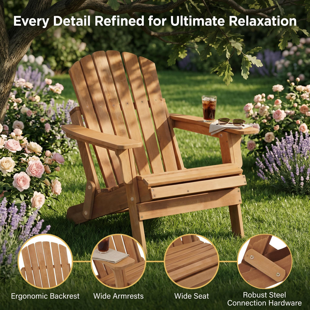 100 lbs Capacity Solid Wood Adirondack Chair F667321