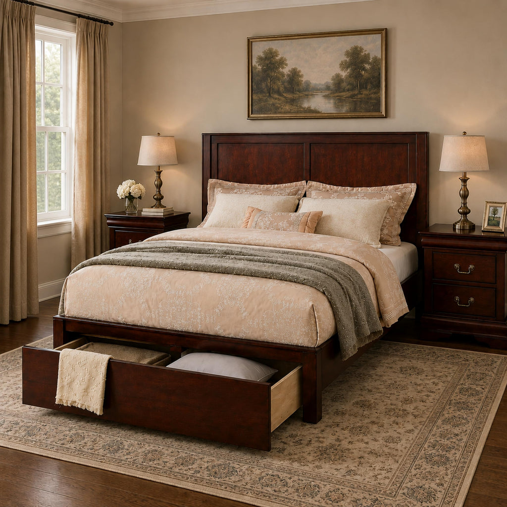 California King Bedroom Set 3 Piece with 2 Nightstands O54086