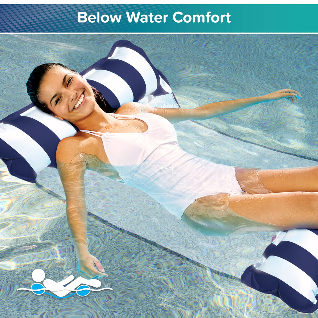 Light Blue, Navy & Burgundy/White Stripe 3-Pack Pool Float I6317