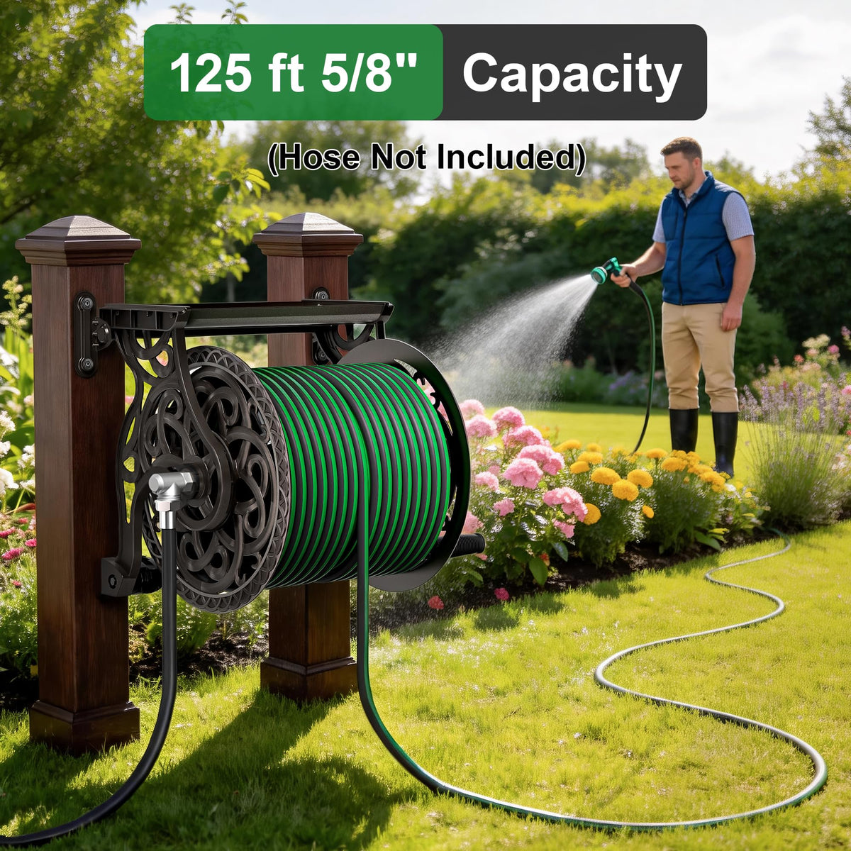 Wall Mount Metal Garden Hose Reel R3978